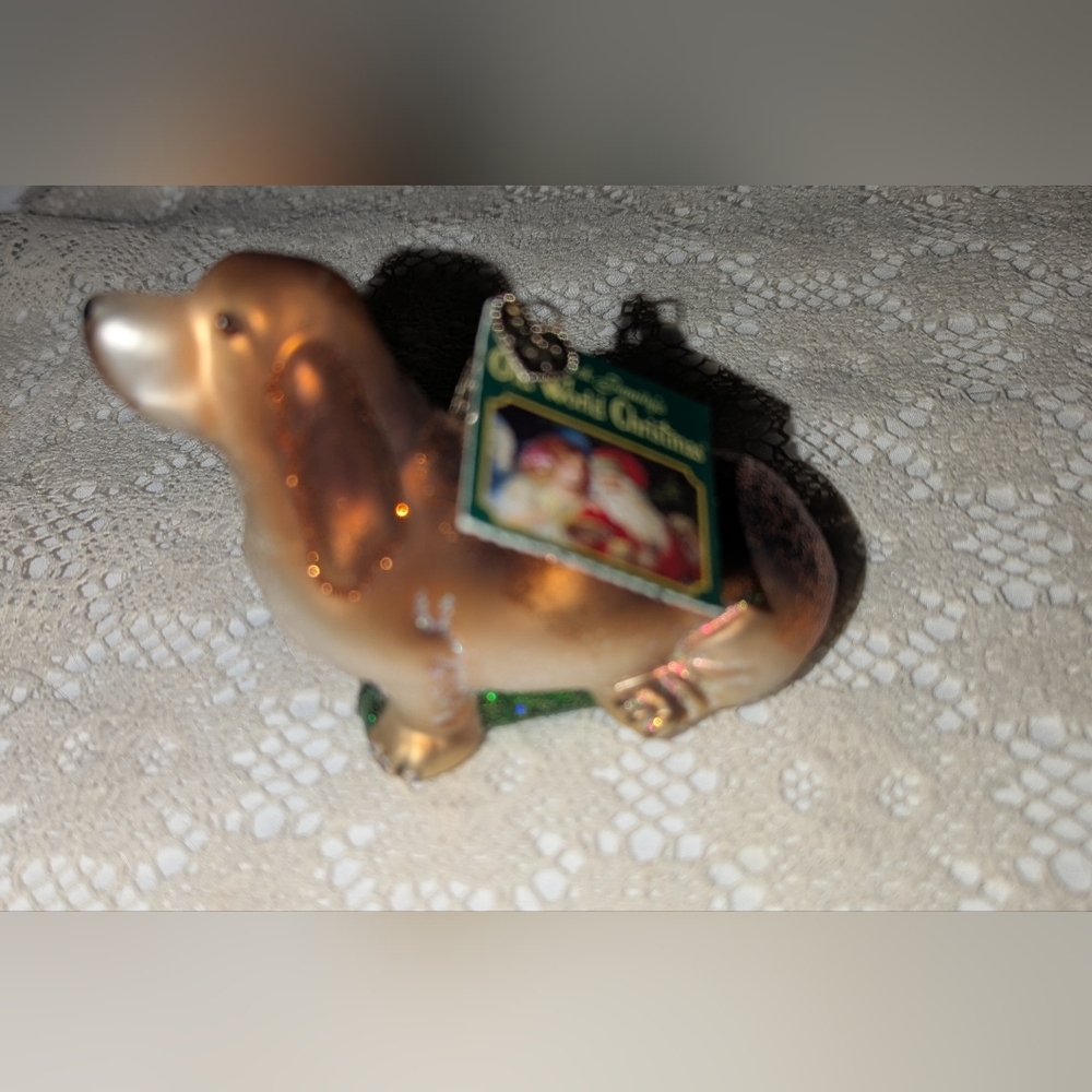 Old World Christmas Begging Basset Hound Ornament.